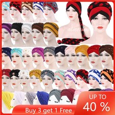 Indian Muslim Women Hijab Turban Braid Chemo Cap Hair Loss Headscarf Wrap Hat