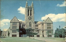 Boston College,MA Tichnor 1953 Suffolk County Chrome Postcard 2c stamp Vintage