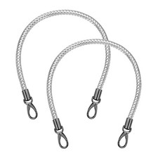 2 Pcs Braided Purse Strap, 25.6 Inch for Handbag Tote Making  Silver 
