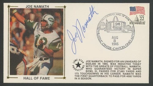 JOE NAMATH signed HOF cover Lone Star Canton (Jets - autograph) HOF - JSA cert