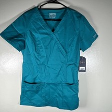 Cherokee Workwear NWT Core Stretch Small Scrub Top Teal Blue TLBL Style 4728