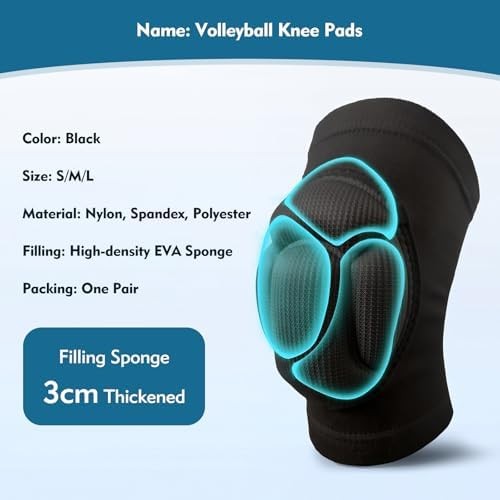 Volleyball Knee Pads - Professional Protective Gear with Shock Absorption - Bild 3 von 6