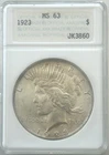 1923 Peace Dollar ANA First Generation  MS63