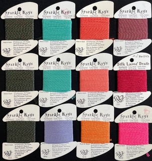 12x Needlepoint/Embroidery RAINBOW GALLERY Sparkle Rays 13ct SilkLame metalc SK4