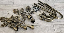 Leaf Design Brass Leaves Curtain Tie Backs Hold Backs Lot Of 5 