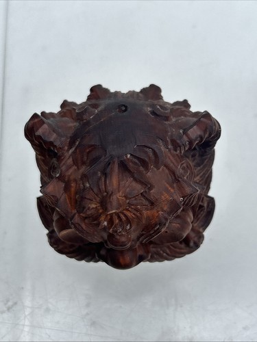 China Exquisite Buchsbaum Handarbeit geschnitzt Löwe 🦁 Tanzkopf Statue. - Bild 9 von 12