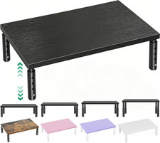 Adjustable Monitor Stand Riser for Desk, Wood Computer  Laptop Stand, Desk Orga