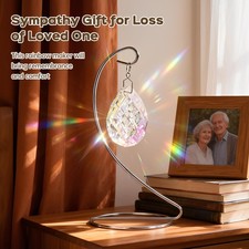 Vertical Sun Catcher with Crystal Glass, Elegant Light Capture Decor Gift