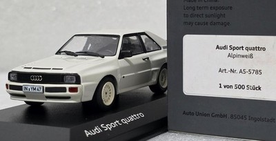 Audi Sport Quattro 1984 White 1:43 Minichamps A5-5785 Dealer Ed