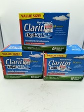 Claritin Liqui-Gels Non-Drowsy Allergy Relief Capsules 60 CT X 3 Boxes Exp 1/27