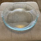 PYREX Scalloped Edge & Handles PIE PAN Plate 10” Deep Dish #229 Glass