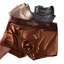 Men's Ice Silk Trunks Underwear with Soft Fabric and Breathable Design