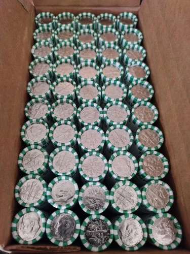 2025 P Roosevelt Dime Box 50 Count Uncirculated Original Bank Rolls $250 Face