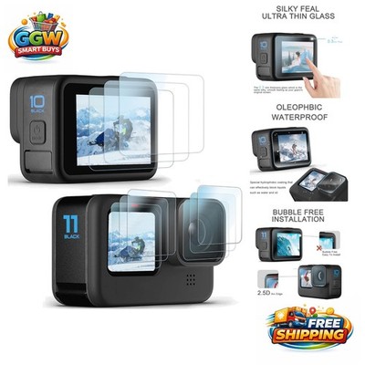 3-Pack  Tempered Glass Protector for GoPro Hero 12/11/10/9 Black Cameras