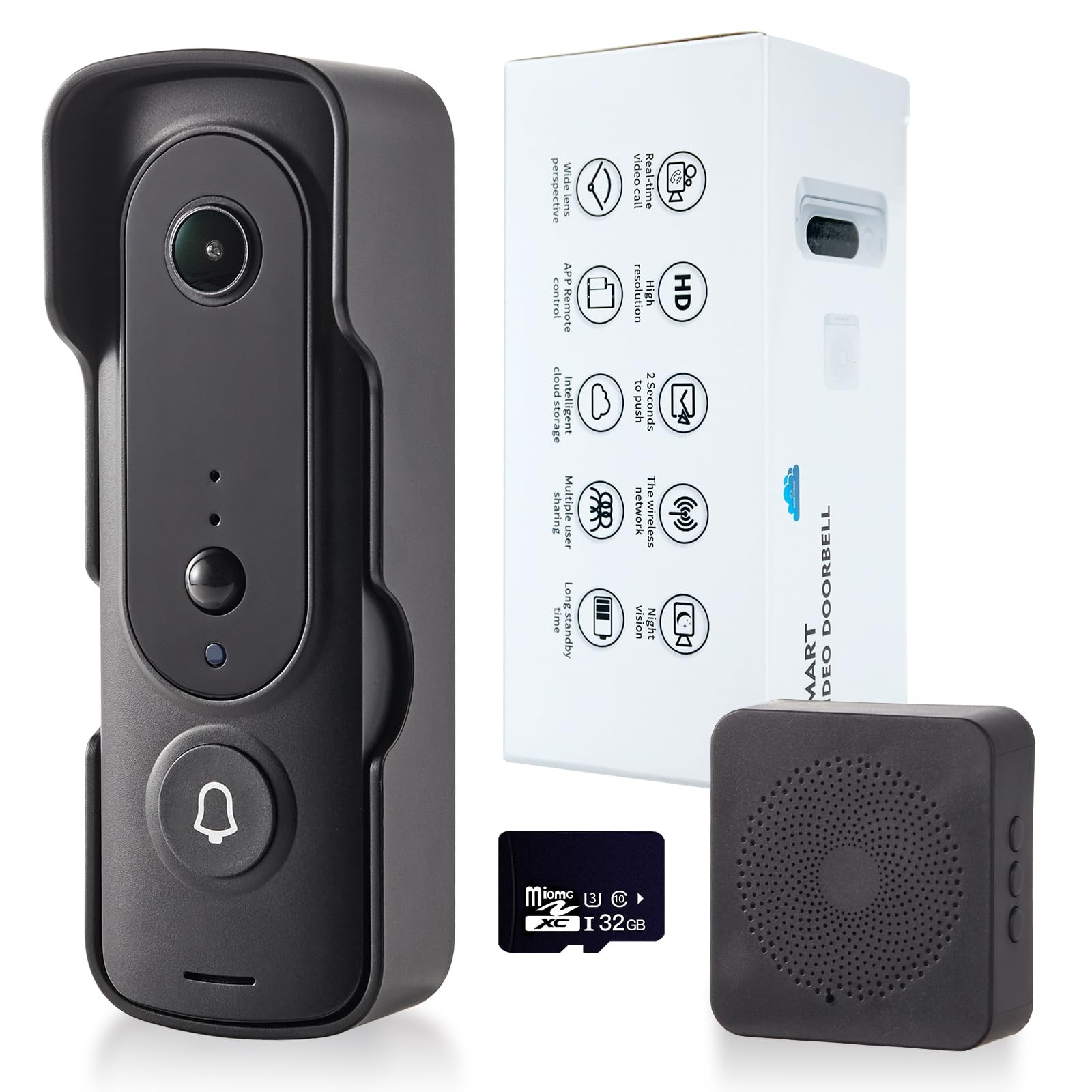 1080P Wireless Video Doorbell with Ring Chime and IR Night Vision-image