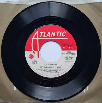 ULLANDA McCULLOUGH - BAD COMPANY 7" SINGLE 45 RPM 1981 PROMO STEREO MONO 3804 - image 1 of 4