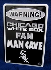CHICAGO WHITE SOX Baseball - *US MADE* Embossed Metal Tin Man Cave Sign -Bar Pub