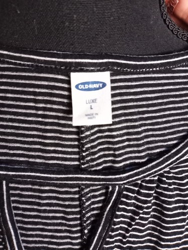 Old Navy Black White Stripe Keyhole Sleeveless Tank Dress Women's Large - Picture 6 of 7