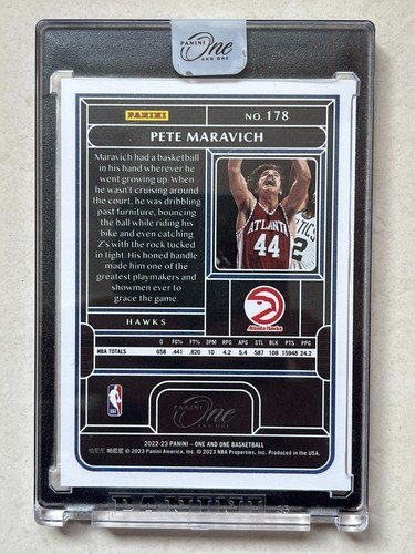 2022-23 Panini One and One Pete Maravich #178 Base Holo Silver /99 Encased - Picture 2 of 6