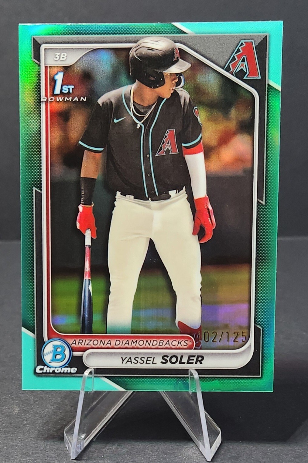 Yassel Soler 2024 Bowman Chrome 1st Prospect Aqua Refractor /125 Diamondbacks