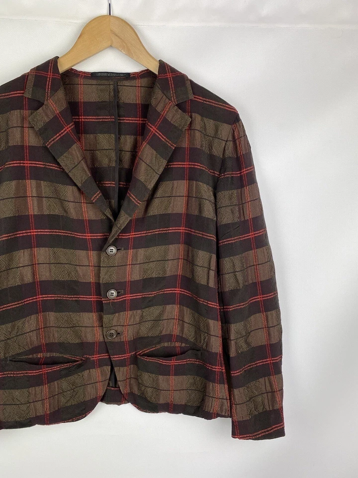 Chaqueta blazer japonesa a cuadros rara Y’s Yohji Yamamoto damas talla ~ 3 Foto 3 de 4