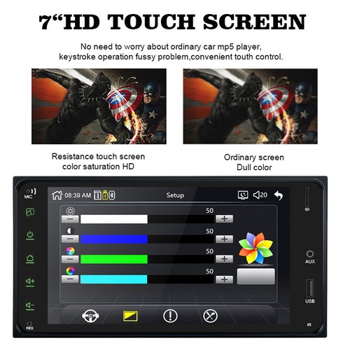 Scheda USB Auto 7 Pollici Lettore MP5 Touch Screen Mirror Link Telecomando Bluetooth - Foto 5 di 16