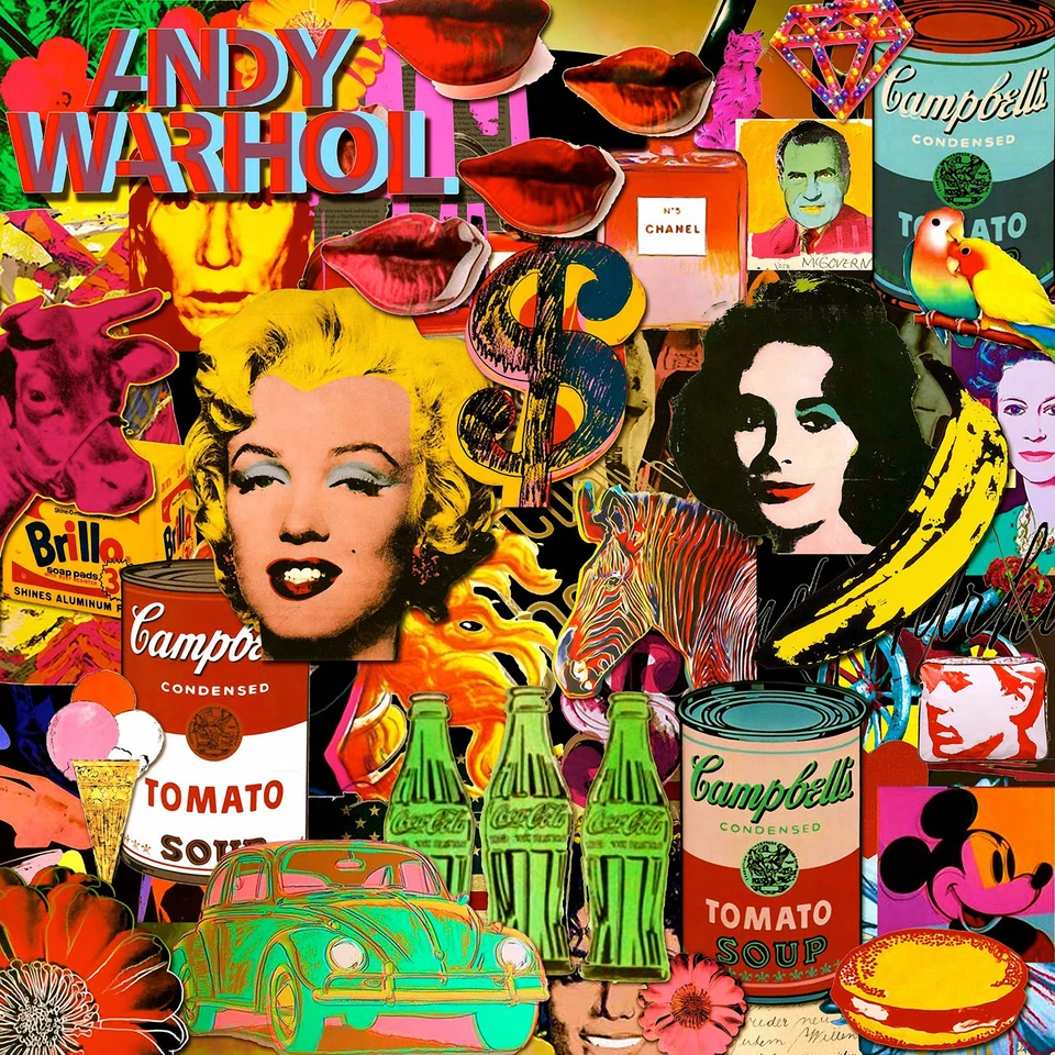 Andy Warhol 流行拼贴 - 画布或印花墙艺术 — 第 2/2 张图片