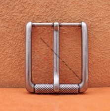 Heavy Duty Vintage Silver Single Prong Roller Leather Belt Buckle For 40MM Strap