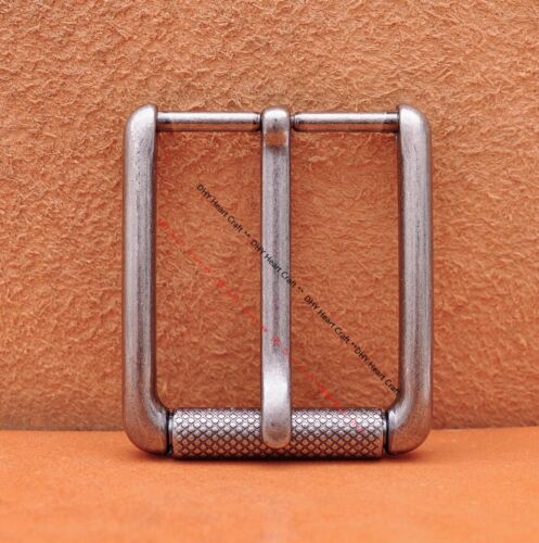 Boucle de ceinture en cuir à rouleau simple broche vintage robuste pour sangle 40 mm - Photo 1 sur 9