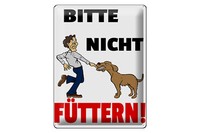 Blechschild Hinweis 30X40 Cm Tiere Bitte Nicht FüTtern Hund Metall Deko