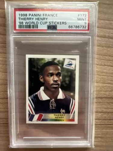 1998 Panini France 98 World Cup Thierry Henry #172 PSA 9