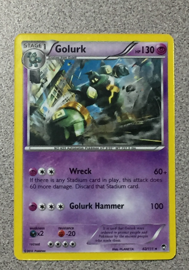 POKEMON - GOLURK 43/111 - XY FURIOUS FISTS SET - RARE - NEAR MINT