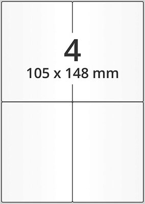 2000 DIN A6 Versand-Etiketten auf DIN A4 Bogen 105x148 mm DHL FEDEX UPS DPD GLS