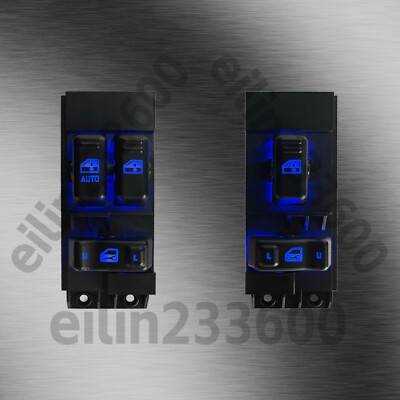 99-02 Silverado Sierra Power Window Switch Set Driver + Passenger Blue LED