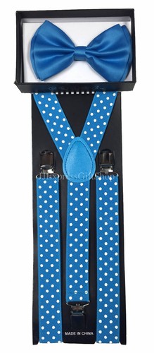 New Unisex Men's Women's Adult Combo Deal 1 Clip-on Suspender + 1 Bow-Tie Combo - Picture 61 of 68