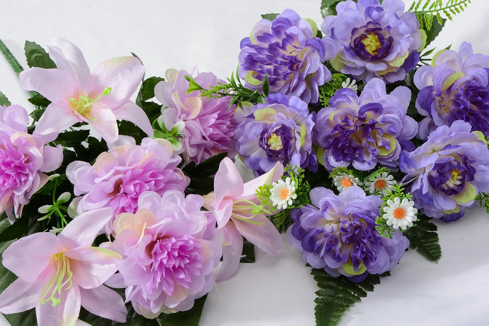 Artificial Cemetery Flowers, Artificial Grave Memorial Flowers with