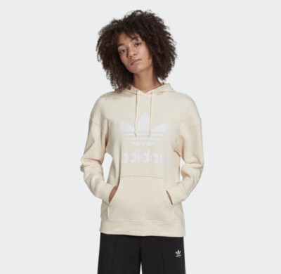 New Adidas Originals  Adicolor Trefoil Pullovers Winters Hoodie Women's Size L
