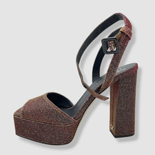 $895 Giuseppe Zanotti Mujer Rojo/Dorado Notturna Plataforma Sandalias Zapatos 38 EU/8US