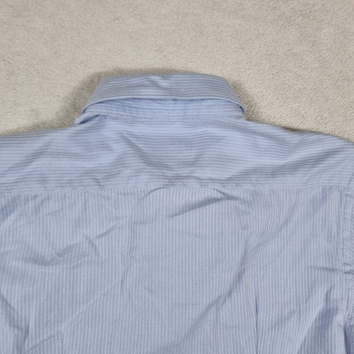 Zara Man Mens Buttons Up Shirt Size S Small Blue Striped Slim Fit Long Sleeve - Picture 10 of 12