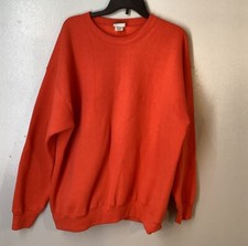 Vtg 80  s Lee Sturdy Sweats Orange Crewneck Pullover Sweatshirt XXL Made in USA