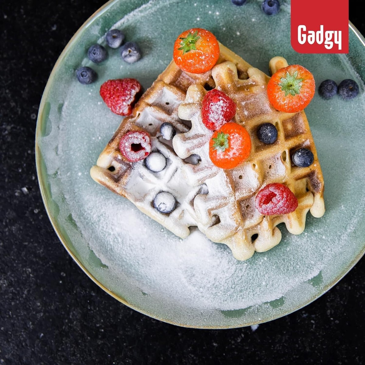 Macchina Per Waffle Gadgy | Piastre Antiaderenti 23x16,8 Cm | 1000W, Temperatura Regolabile | Per Waffle Belga Fatti In Casa - Foto 12