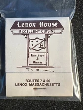 VINTAGE MATCHBOOK - LENOX HOUSE RESTAURANT - LENOX, MA - UNSTRUCK!