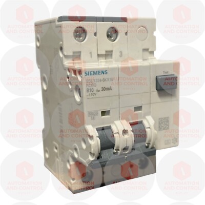 Siemens RCBO B10 2P Poles, 30mA Trip Sensitivity 110V 5SU1324-6KX10 | eBay