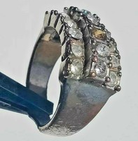 EXTREMELY ANCIENT ROMAN RING METAL COLOR SILVER ARTIFACT AMAZING WITH STONES