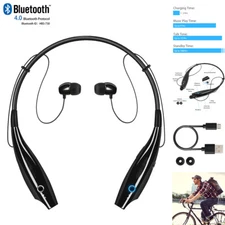 Bluetooth Neckband Wireless Earbud Headphones Stereo Headsets Mic For Cell Phone