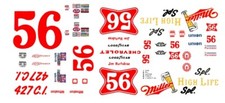 #56 Jim Hurtubise Miller Chevelle 1/24th Peel N Stick Tear Proof Vinyl Decals