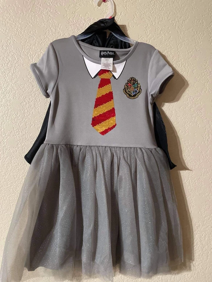 Harry Potter Hermione Gryffindor Slitherin Lentejuelas Abatible Tutú Vestido/Capa XL (14/16 Foto 2 de 4