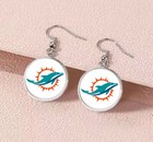 Miami Dolphins Football Team Earrings Fan Decor Merch Jewelry Gift