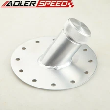 Silver Fuel Cell Fast Fill Filler Neck & Cap 45 Degree 12 Bolt Flange Aluminum