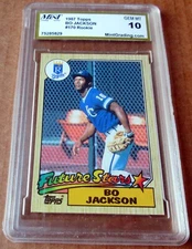 BO JACKSON 1987 Topps #1 Draft Pick Rookie Card RC GEM MINT 10 Royals Raiders